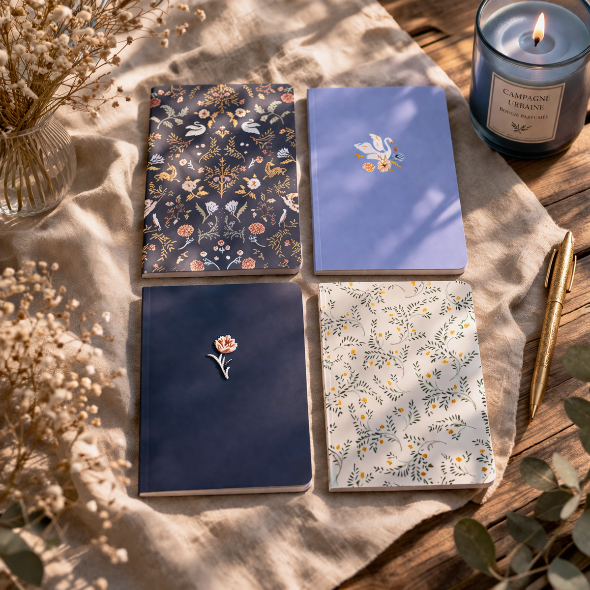 Notebook - Delicate botanical collection - (4 visuals available)