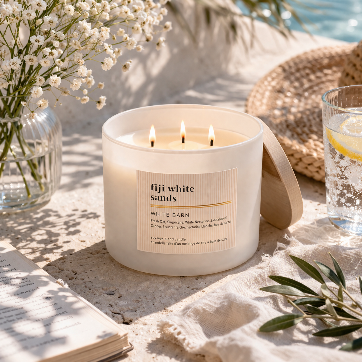 Bougie 3 mèches – Fiji White Sands - Bath & Body Works