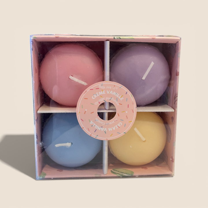 Macaron-shaped candles – set of 4