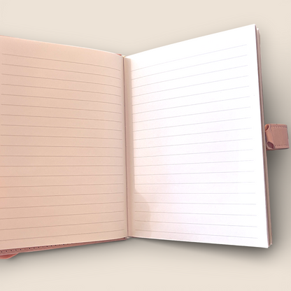 Journal à cadenas  – Rose poudré & dorures florales