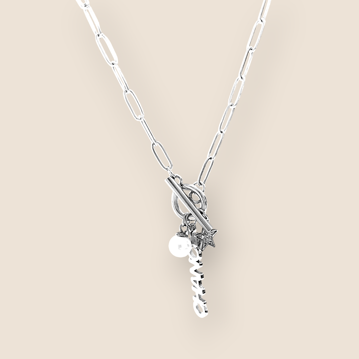 Collier porte-bonheur CHANCE – Étoile & perle lumineuse
