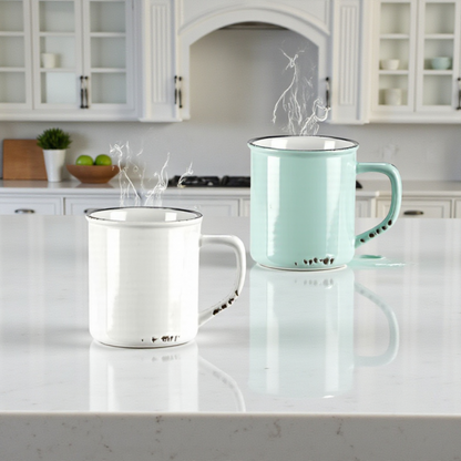 Tasse vintage en grès style rétro – 2 couleurs disponibles
