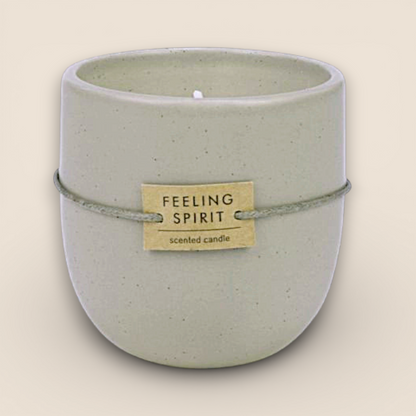 Ceramic Scented Candle – Beige – 3 in.