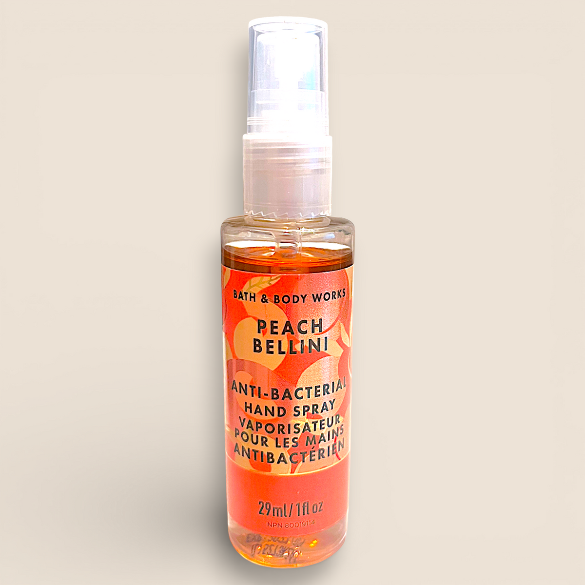 Pink Silicone Pouch & Peach Bellini Hand Sanitizer Spray Set