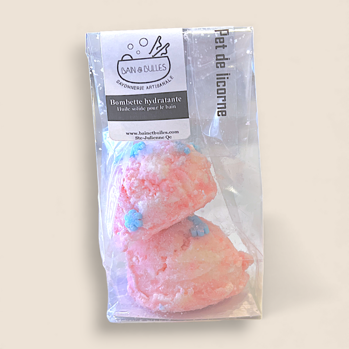 Bombettes de bain hydratantes  – Pet de Licorne – Savonnerie Bain & Bulles
