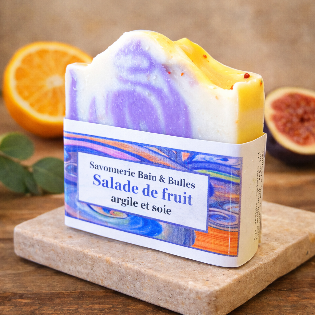 Savon en barre artisanal – Salade de fruit – Savonnerie Bain & Bulles