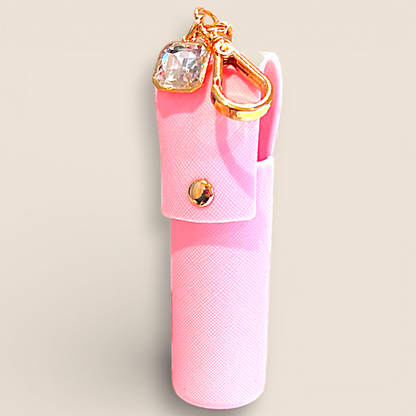 Pink Silicone Pouch & Peach Bellini Hand Sanitizer Spray Set