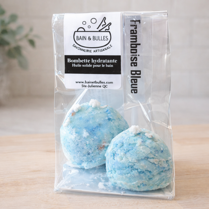 Moisturizing Bath Bombs – Blue Raspberry - Savonnerie Bain & Bulles