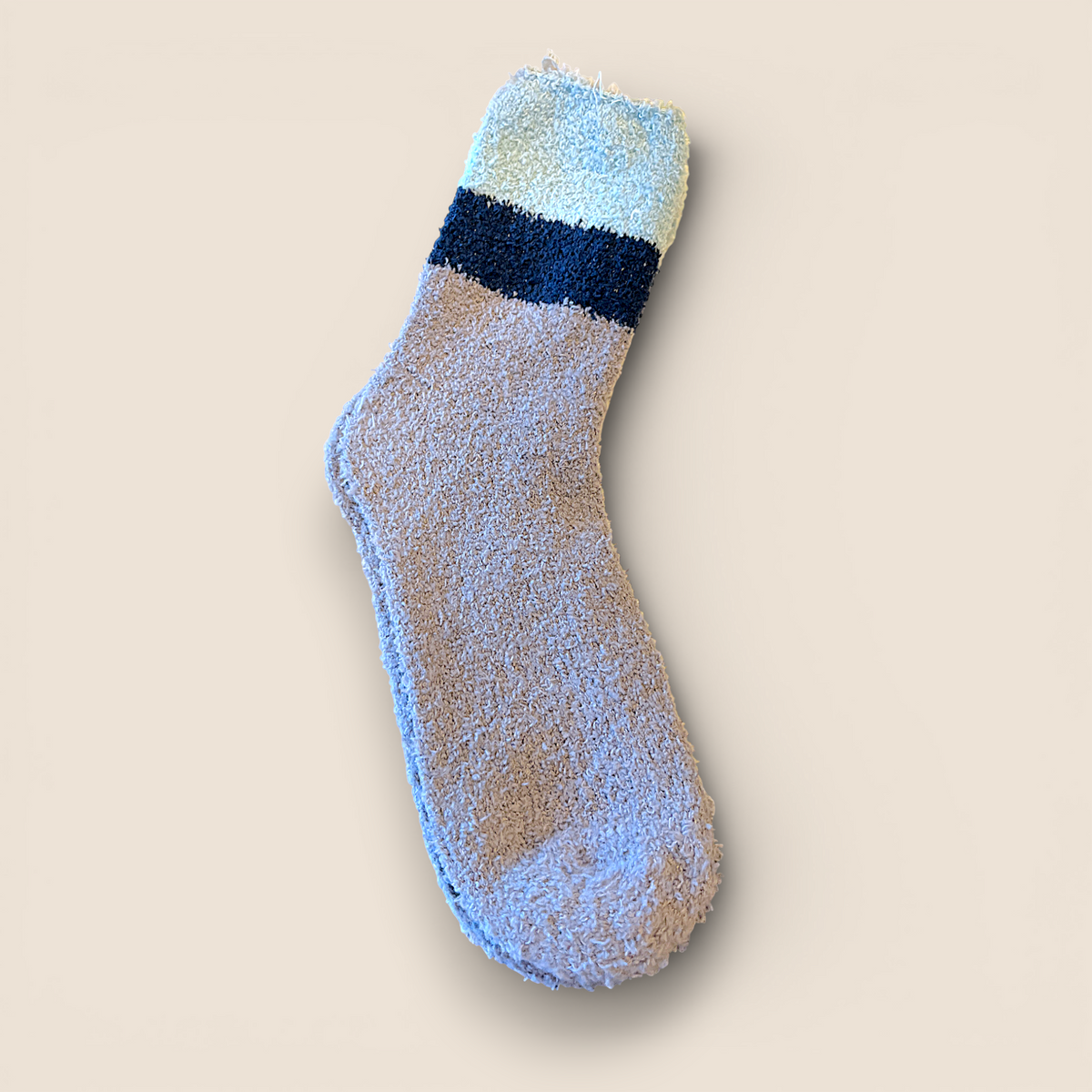 Plush comfort socks – Blue & grey