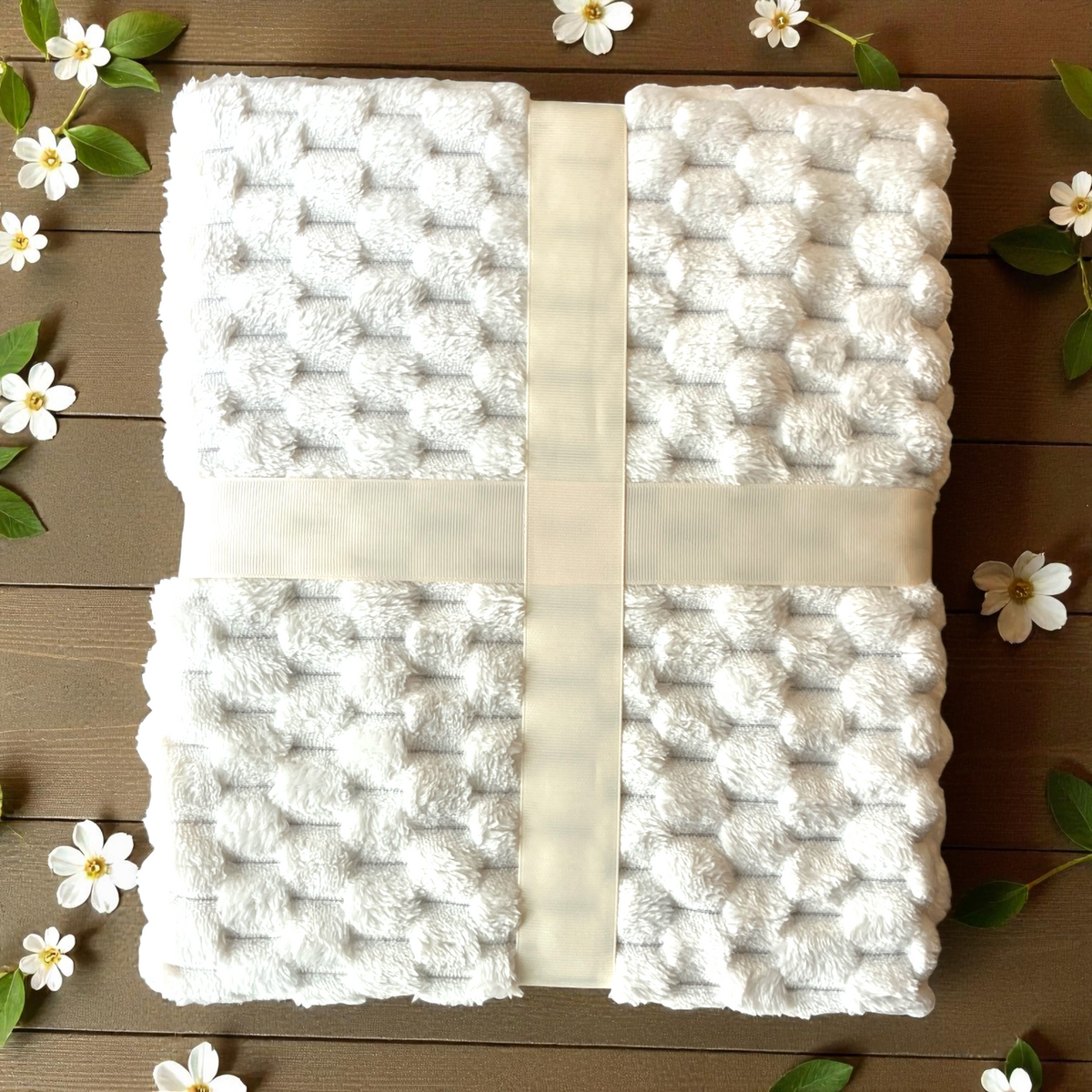 Soft and cozy ribbed faux fur throw