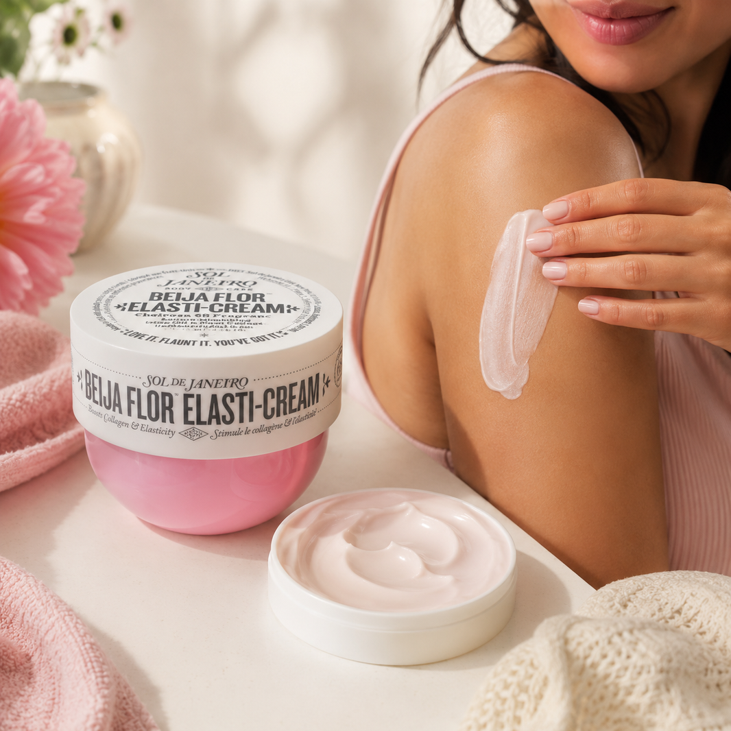 Minicrème pour corps Elasti-Cream rehaussant le collagène Beija Flor™ – Sol de Janeiro.