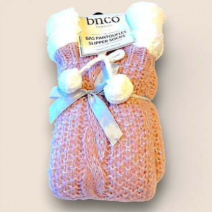 Cozy slipper socks - (Pink)