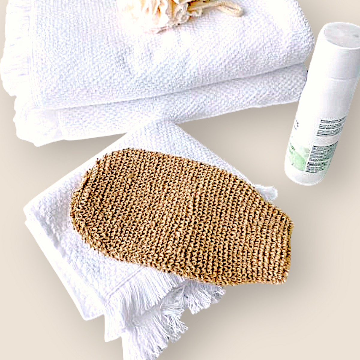 Gant de bain en jute
