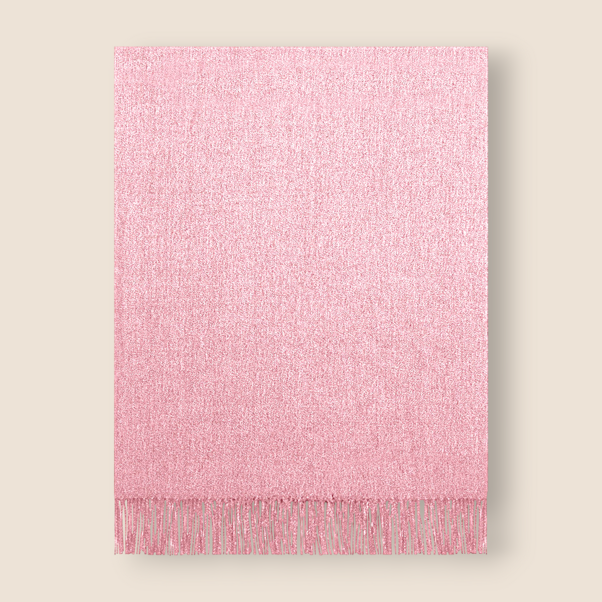 Jetée en faux cachemire avec franges – 50" x 60" (Rose)