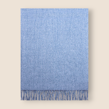 Signature cashmere-feel throw – Soft slate blue