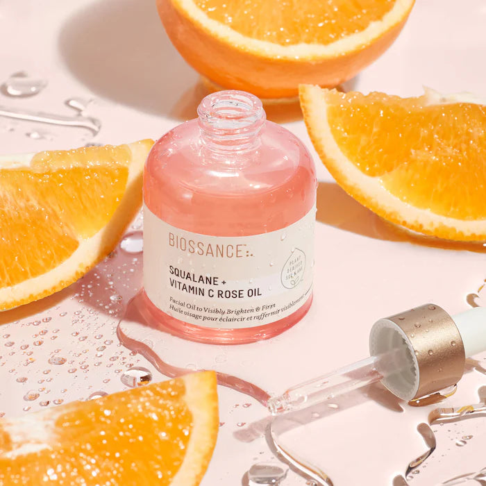 Illuminating and Firming Rose Facial Oil with Vitamin C + Squalane – Biossance.